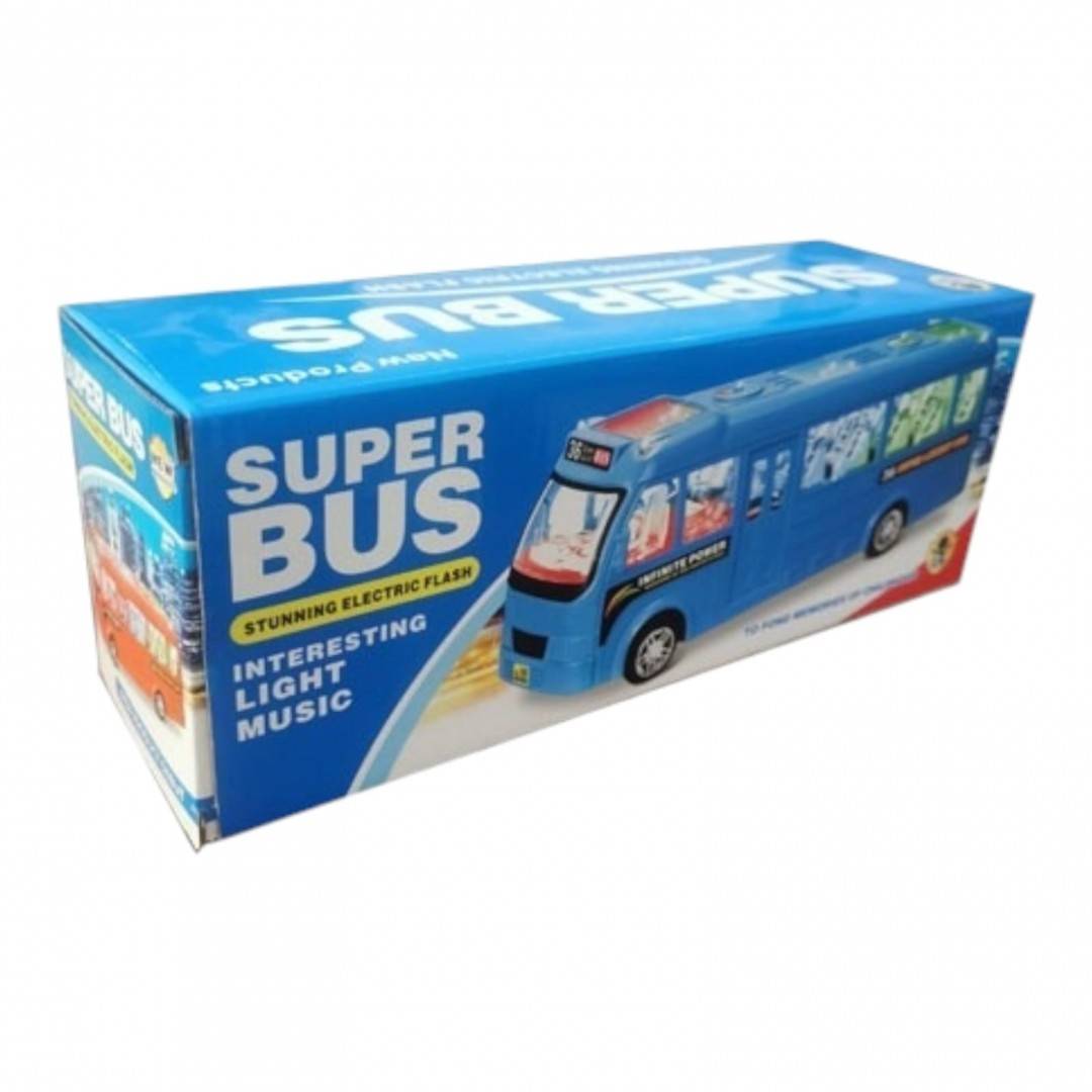 Autobuz de jucarie cu sunete si lumini, 26.5 cm, albastru