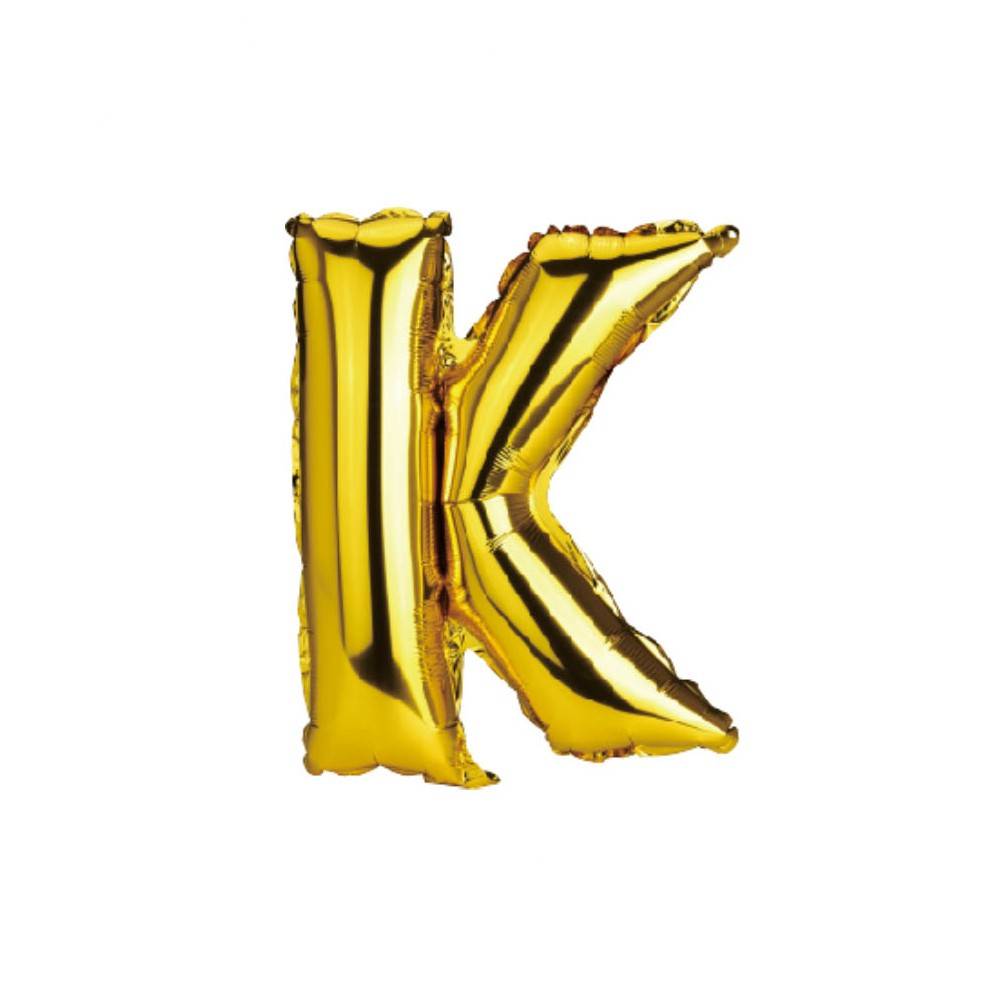 balon din folie metalizata, auriu, 40 cm, litera K