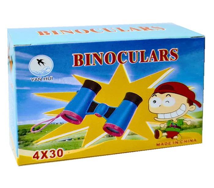 binoclu din plastic de jucarie, model cu snur, roz, 11x7x3.5 cm