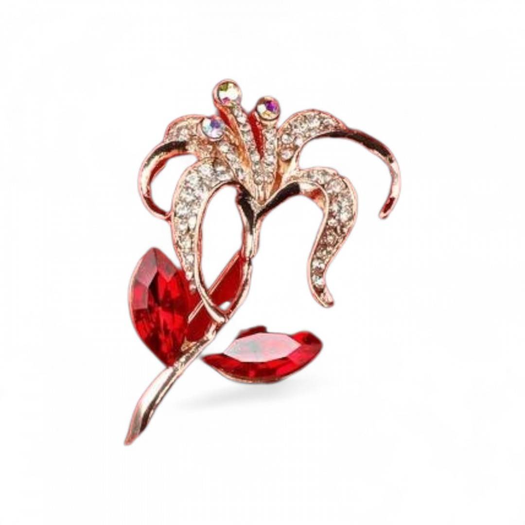 Brosa cu cristale, floare-set 12 bucati