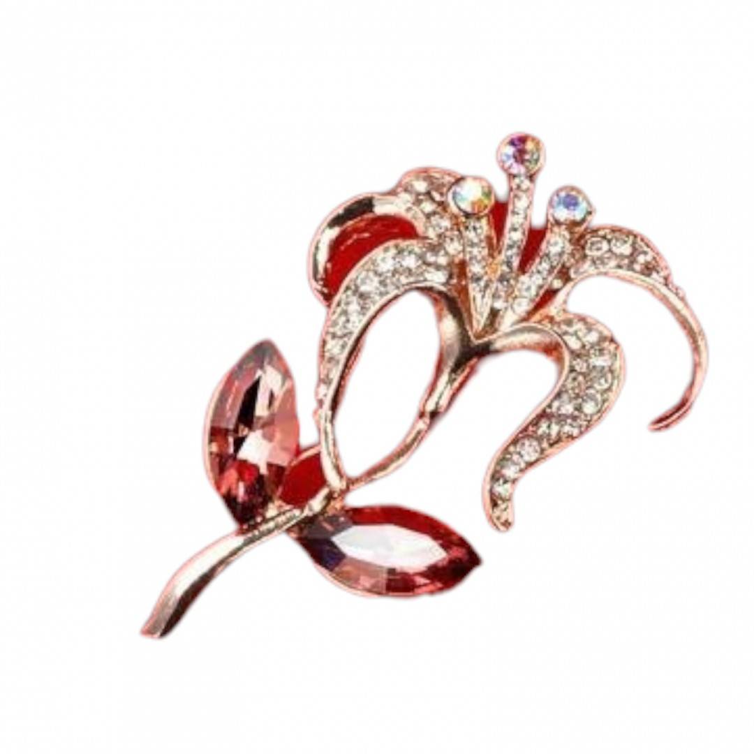 Brosa cu cristale, floare-set 12 bucati