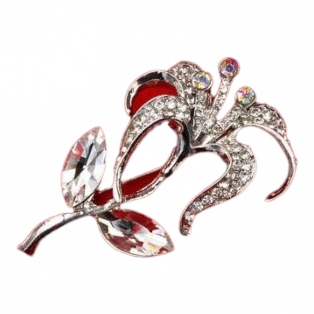 Brosa cu cristale, floare-set 12 bucati