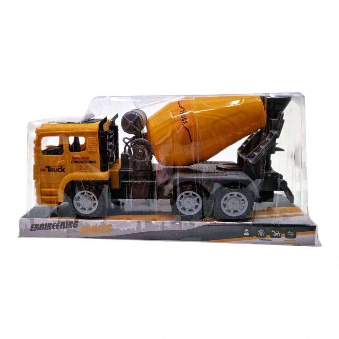 Camion betoniera de constructii, jucarie cu inertie si cilindru rotativ, 27 cm