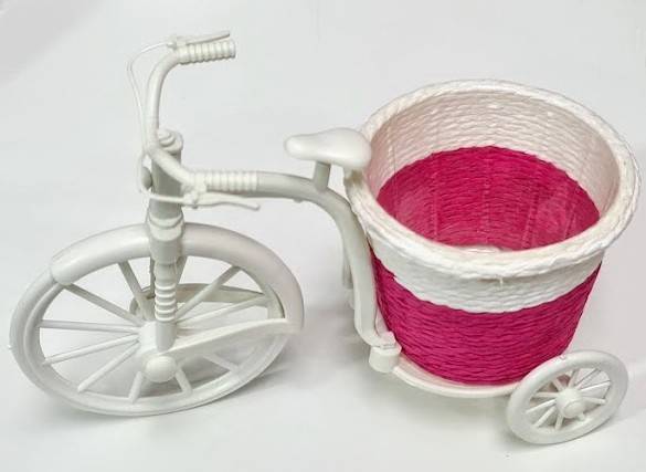 cos pentru aranjamente florale, tricicleta decorativa roz