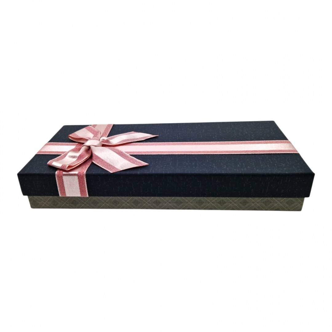 Cutie Cadou pentru Esarfe si Accesorii, cu Funda, 24.5x11.5x4 cm, Negru/Roz