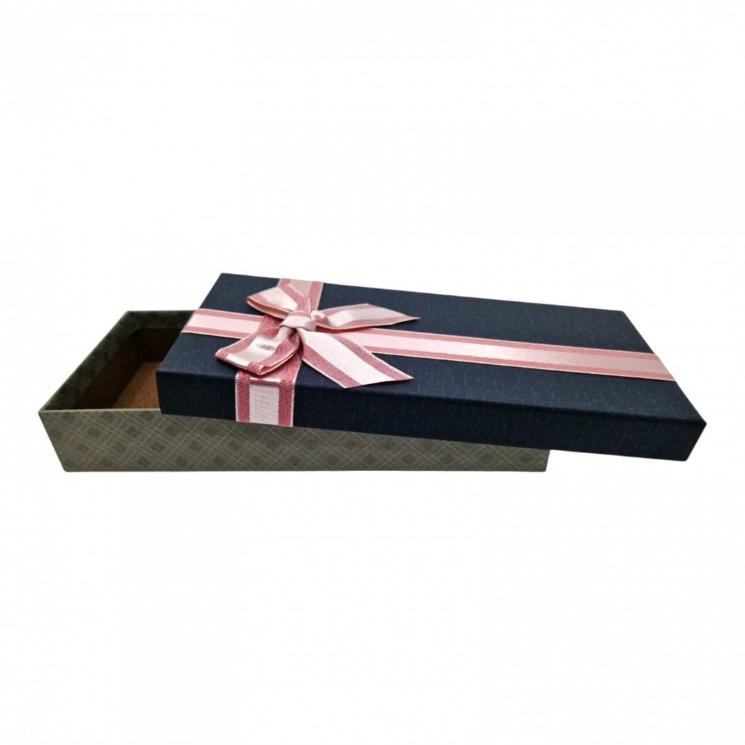 Cutie Cadou pentru Esarfe si Accesorii, cu Funda, 24.5x11.5x4 cm, Negru/Roz