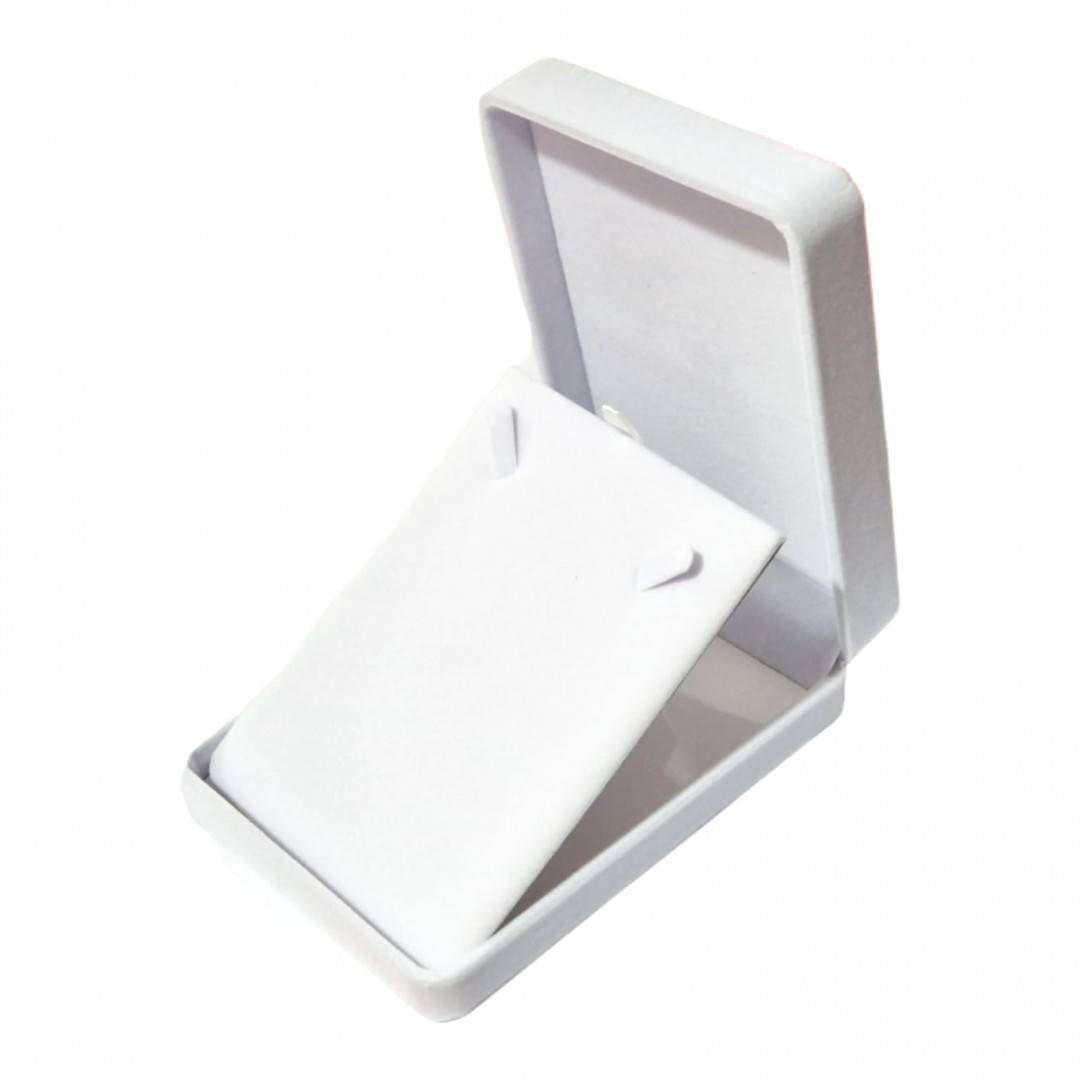 Cutie Premium din Catifea Albă pentru Seturi de Bijuterii – 16 x 12 x 4.5 cm