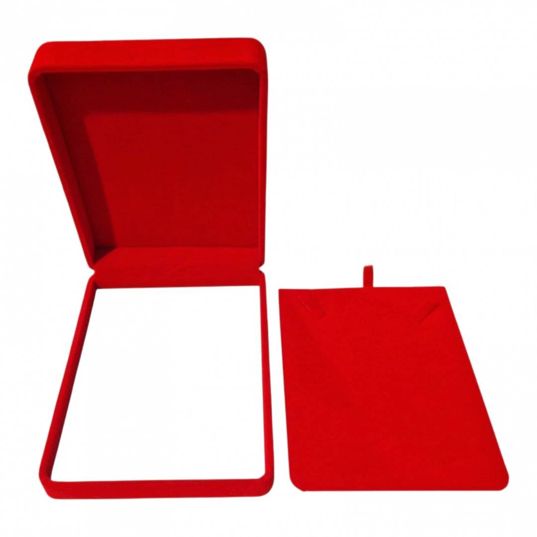  Cutie Premium din Catifea Rosie pentru Seturi de Bijuterii, 16 x 12 x 4.5 cm