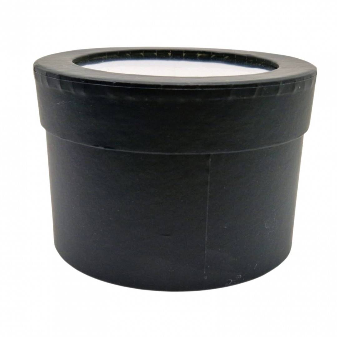 Cutie Rotunda cu Fereastra, 12.5 x 8.5 cm, Finisaj Mat, Negru