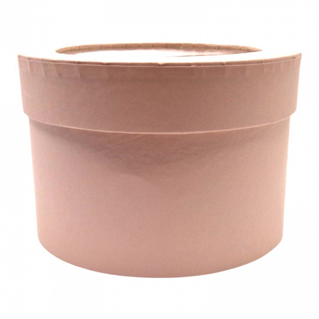 Cutie Rotunda cu Fereastra, 12.5 x 8.5 cm, Finisaj Mat, Roz Pal