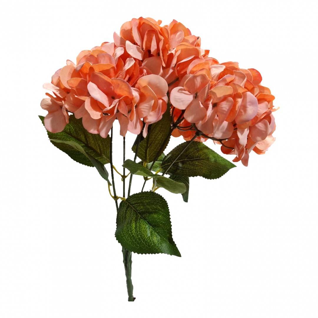 Flori artificiale, buchet 5 fire, hortensie, 42 cm