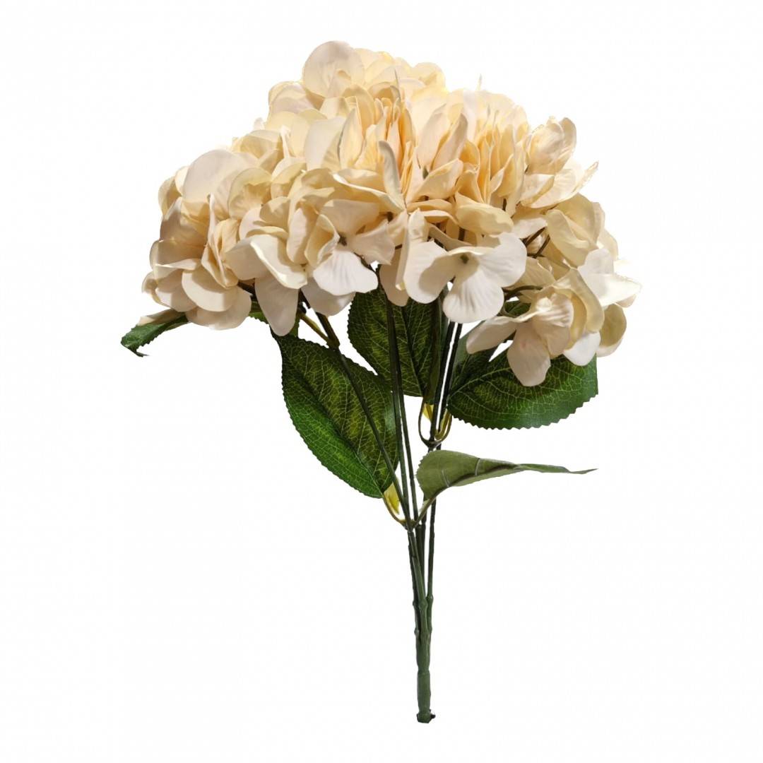 Flori artificiale, buchet 5 fire, hortensie, 42 cm
