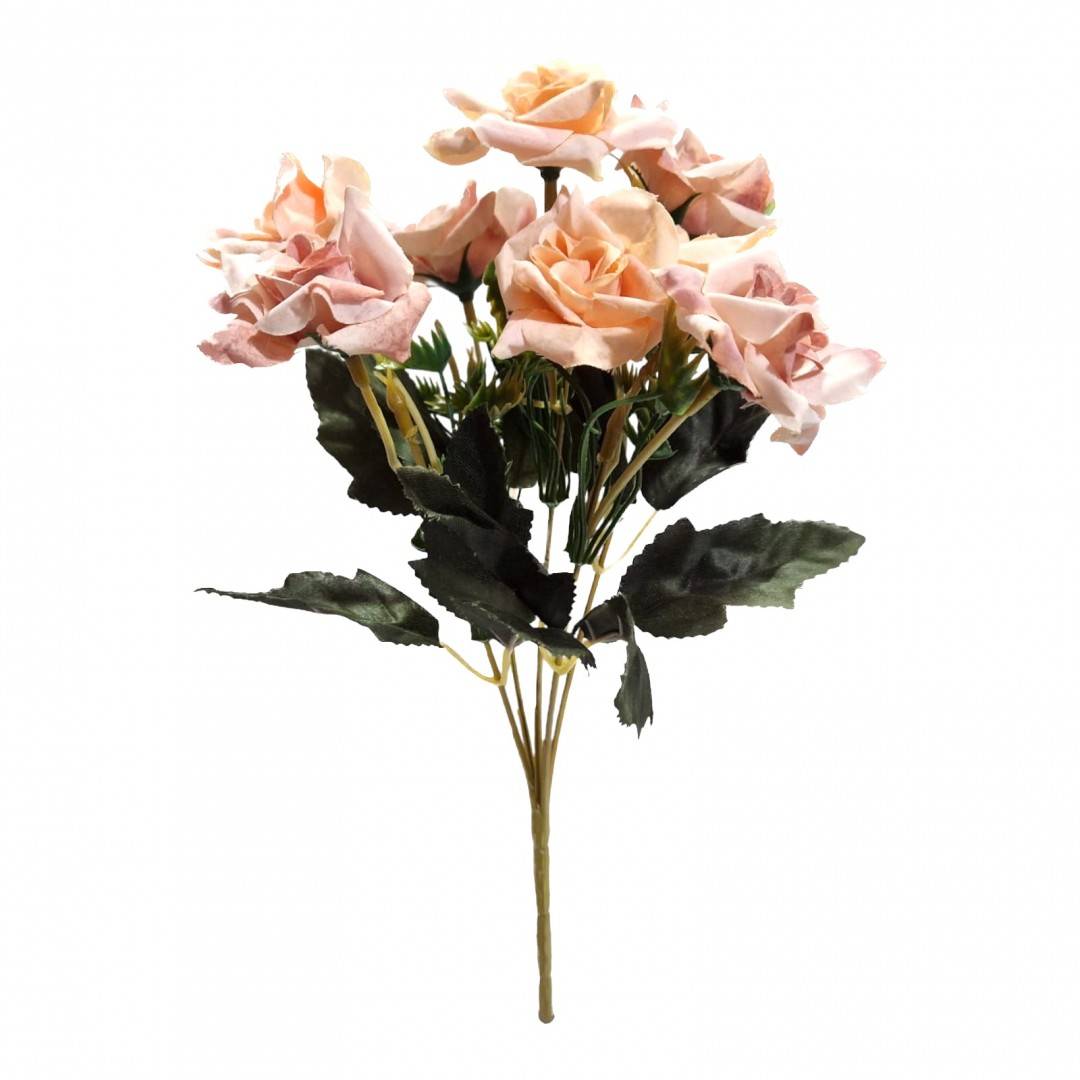 Flori artificiale, buchet 5 fire, miniroze, 28 cm