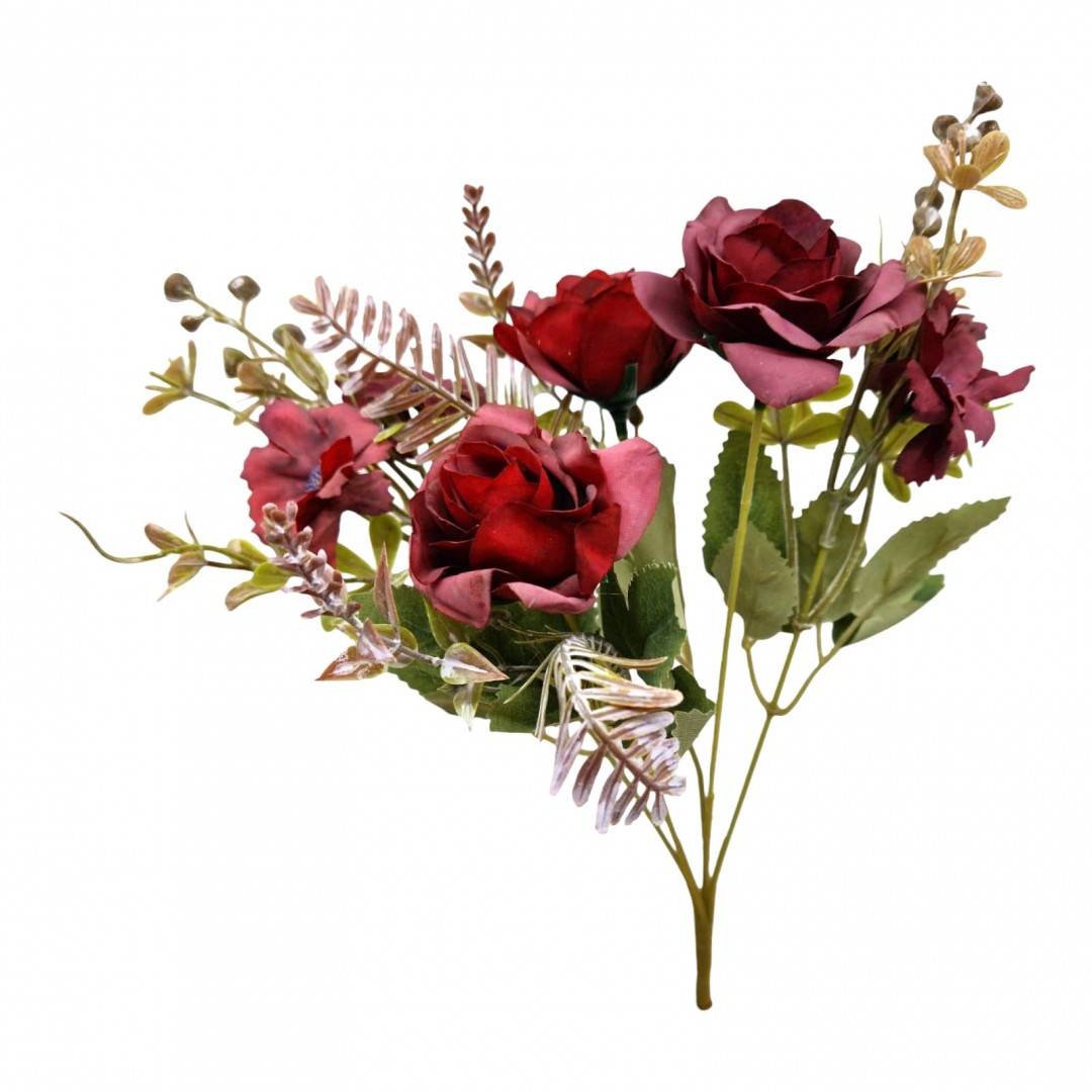 Flori artificiale, buchet de 5 fire brumate, 30 cm