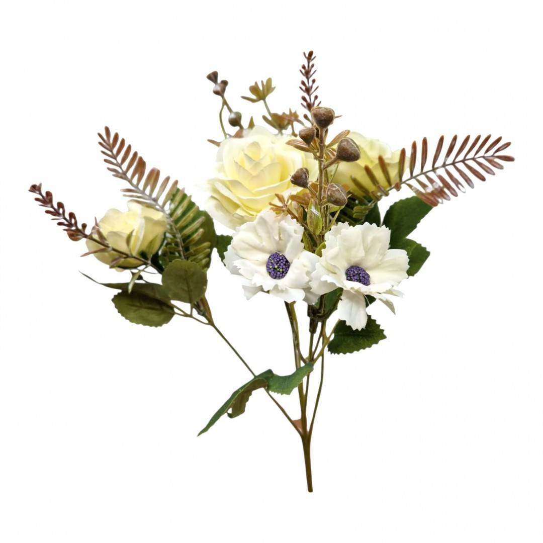 Flori artificiale, buchet de 5 fire brumate, 30 cm