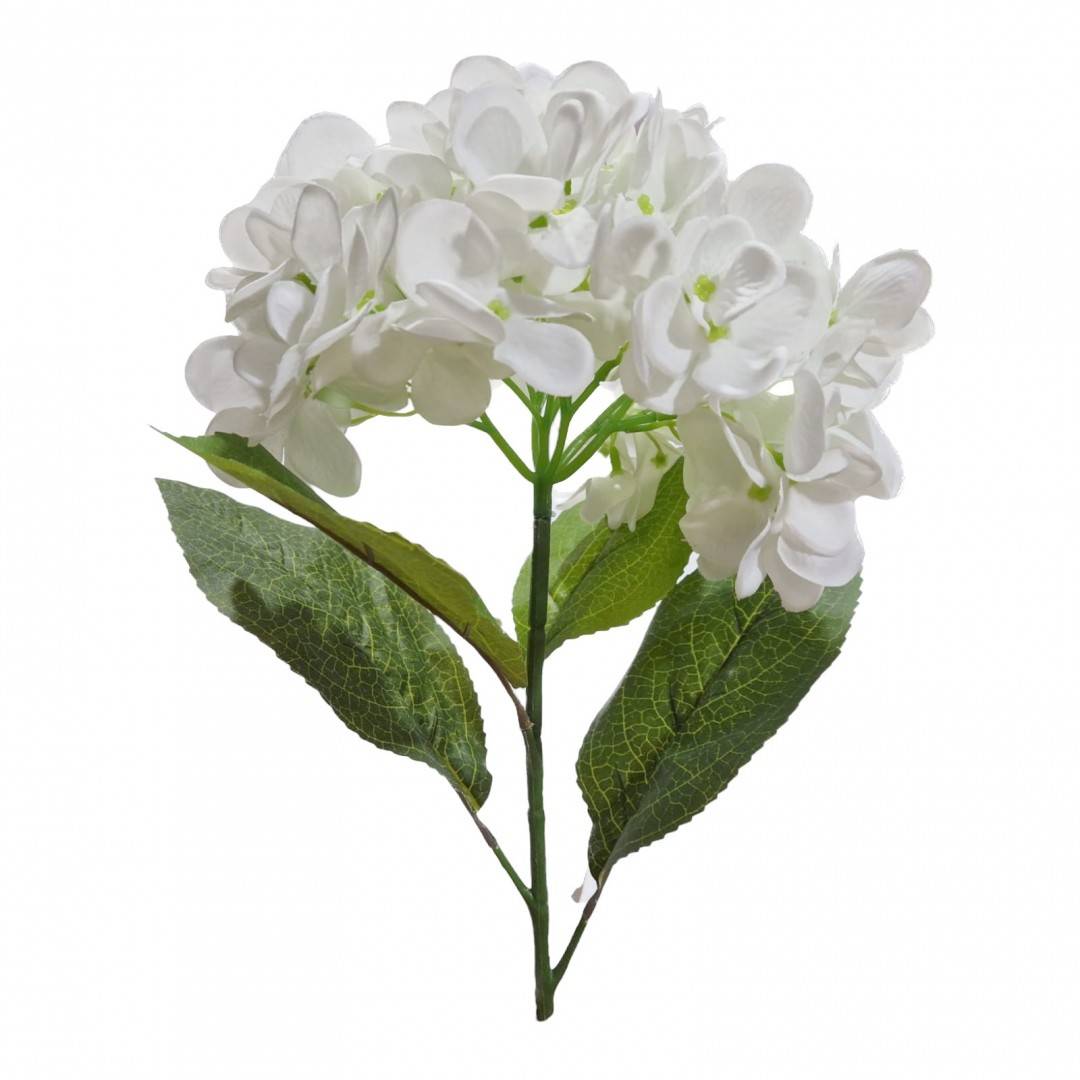 Flori artificiale, fir hortensie, alb, 85 cm