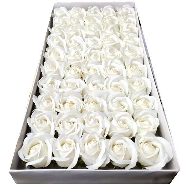 flori de sapun, trandafiri albi , 50 bucati