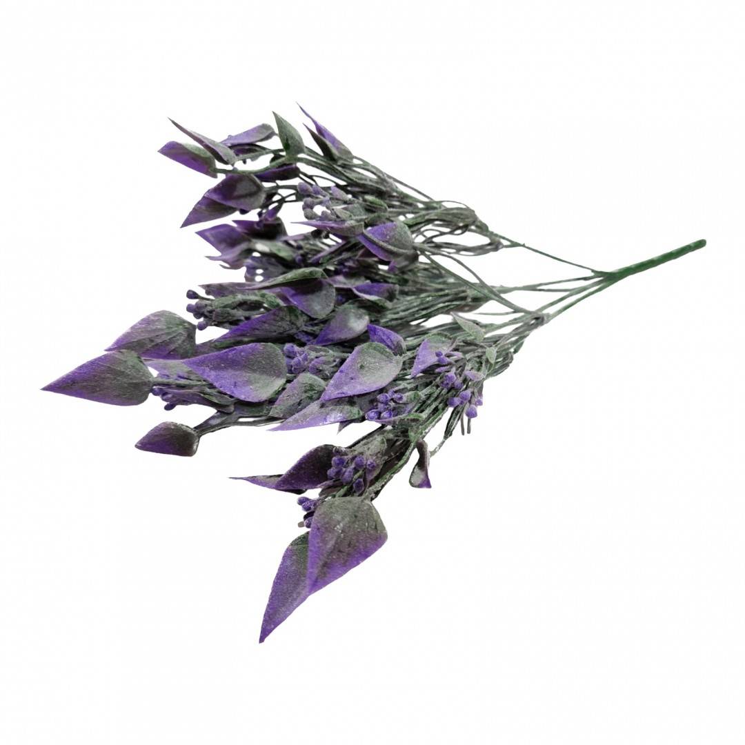 Frunze artificiale brumate cu muguri, buchet de 5 fire, 30 cm