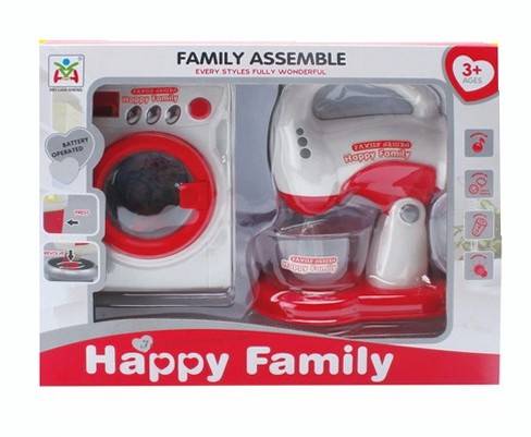 Happy family, masina de spalat si mixer, cu lumini si sunete