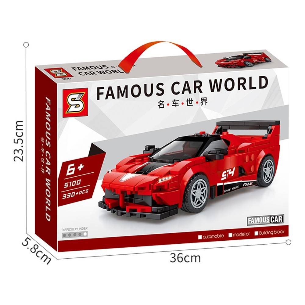 joc de constructie Famous car world, masina decapotabila, 330 piese