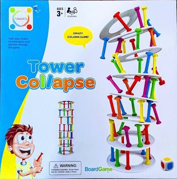 joc de indemanare, atentie, dexteritate pentru copii si adulti, turnul instabil pe 11 nivele, Tower Collapse