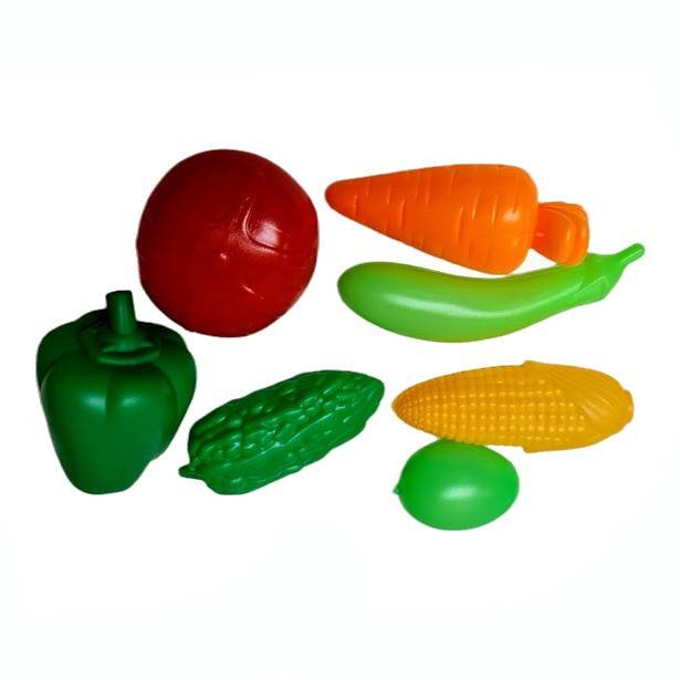 jucarie la set, 7 legume din plastic, 23x18 cm