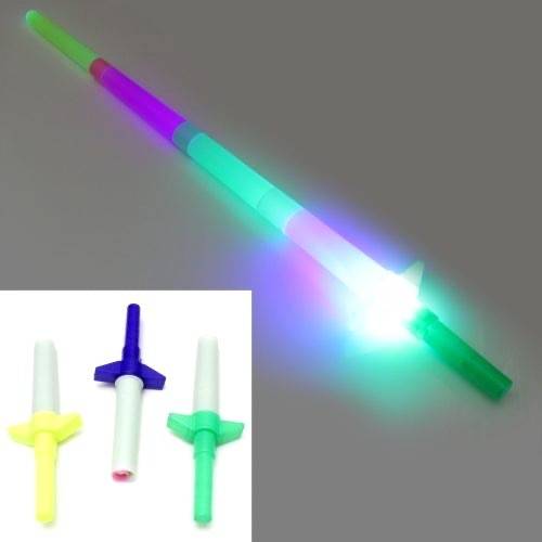 Jucarie sabie laser telescopica cu LED-uri, Model Galactic Star, 65 cm, galben