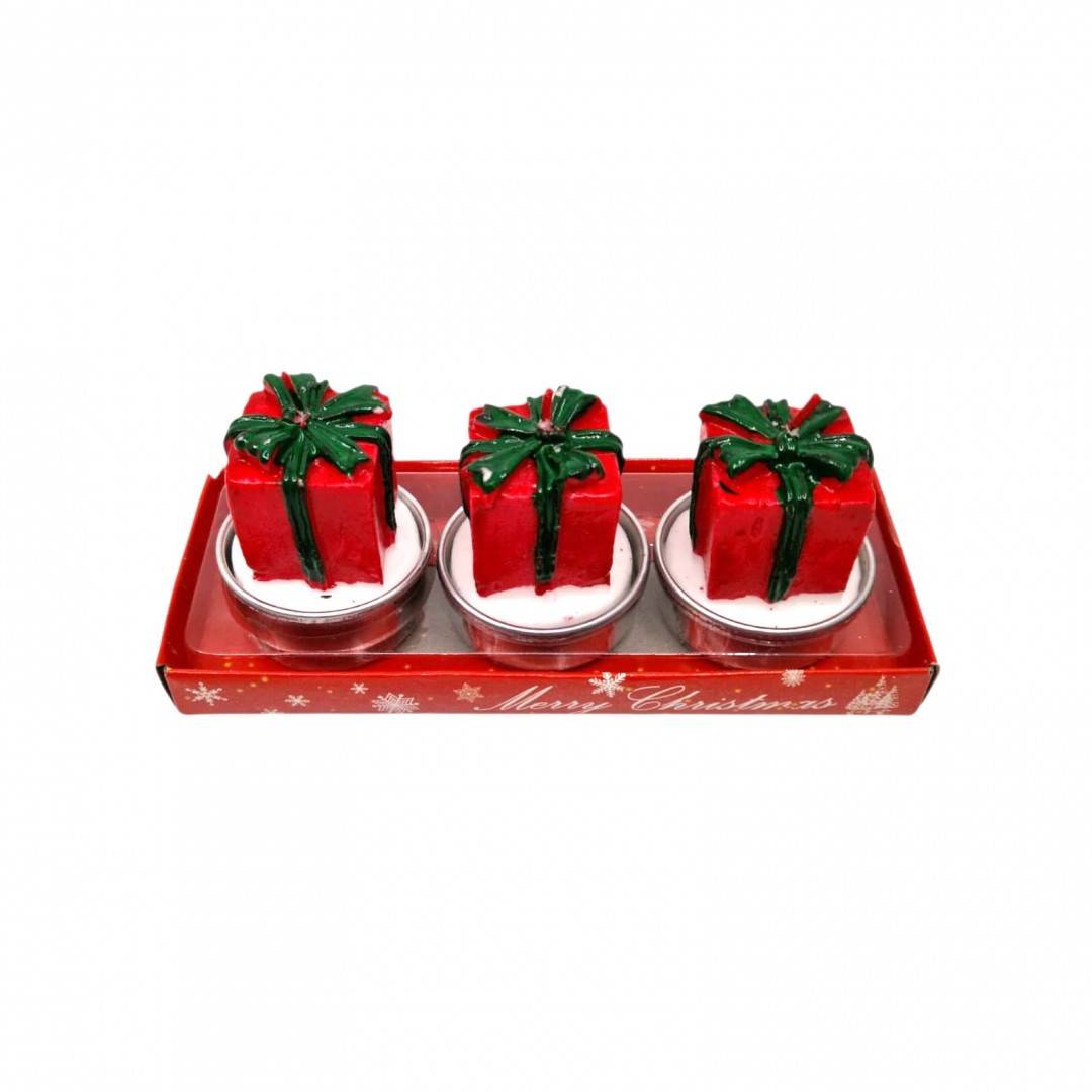 Lumanari decorative pentru Craciun, set 3 cadouri