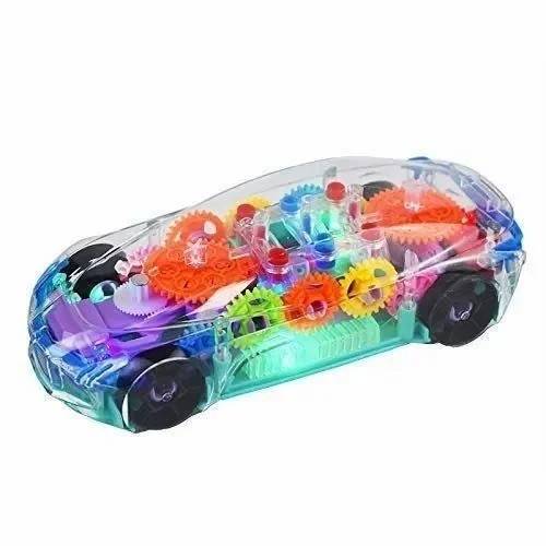 masina cu carcasa transparenta, lumini multicolore, cu/fara sunete, 24 cm