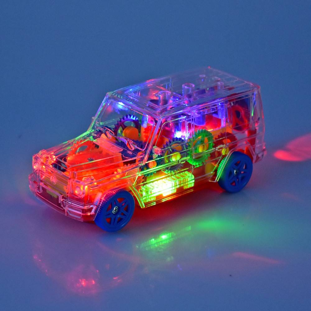 masina cu carcasa transparenta, SUV cu lumini si sunete, cifre, 19.5 cm