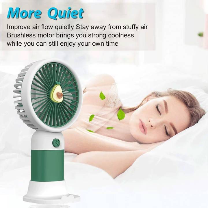 Mini Ventilator Portabil 2 in 1 Cu Suport De Telefon, inaltime 15 cm, verde