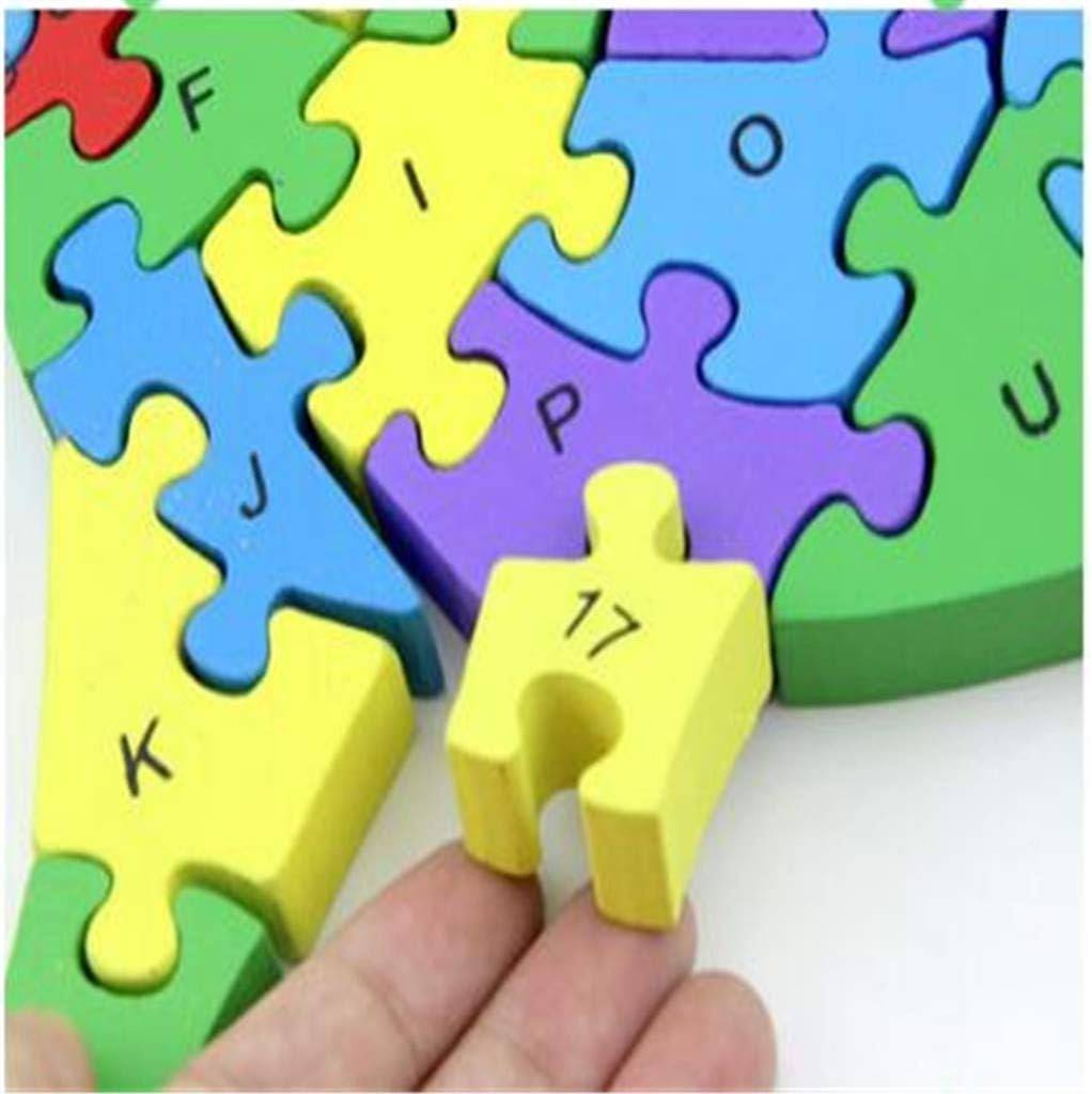 Puzzle din lemn cu litere si cifre, catel, 25 cm