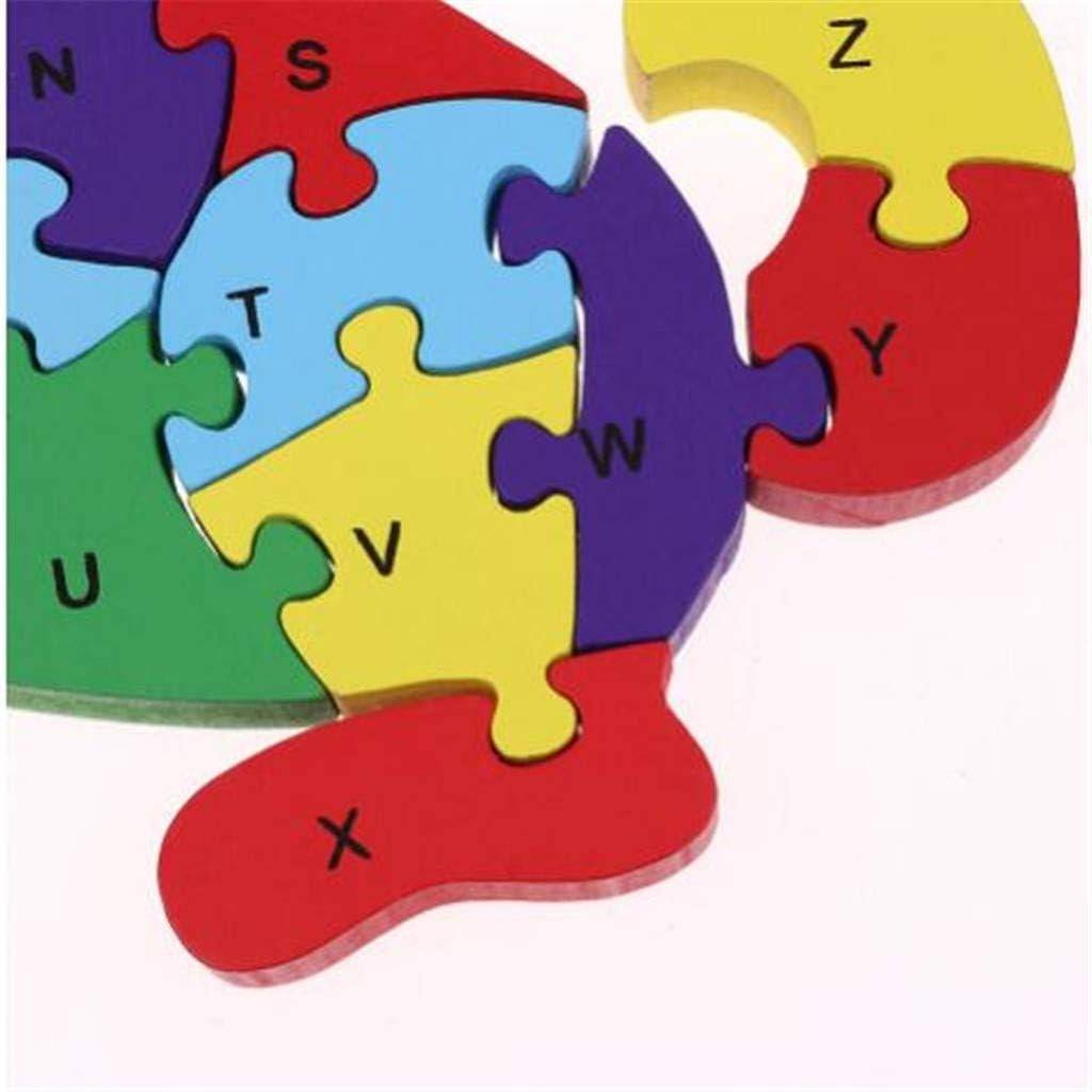 Puzzle din lemn cu litere si cifre, catel, 25 cm