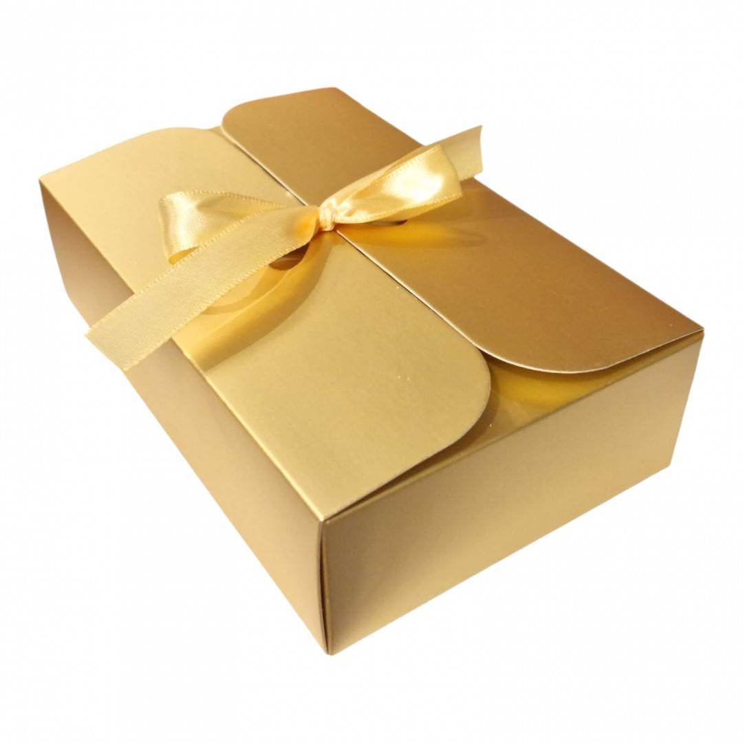 Set 12 Cutii Aurii cu Autoformare și Fundita Asortata, 17.5x11.5x5 cm