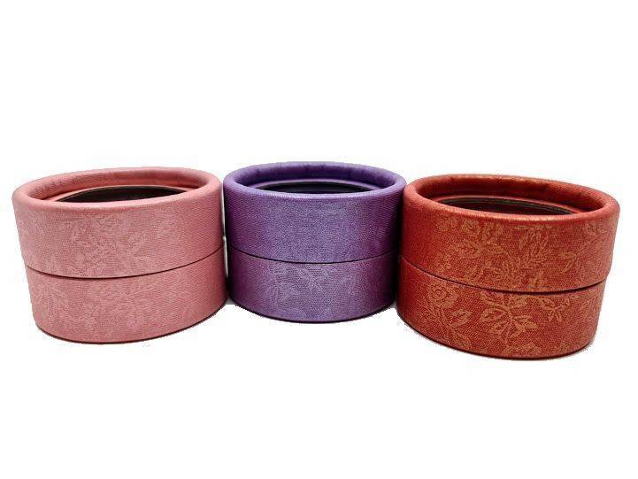 set 12 cutii cilindrice cu capac transparent detasabil, interior catifea neagra, cutie pentru bijuterii, martisoare , diametrul 9 cm