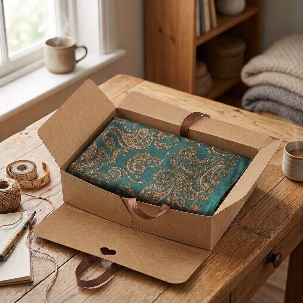 Set 12 Cutii Kraft cu Autoformare și Fundita Maro Inclusa, 21x14x5 cm