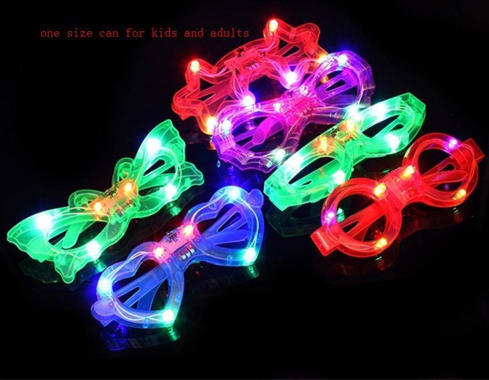 Set 12 ochelari cu lumini LED, forme mixte si lumini vibrante pentru copii
