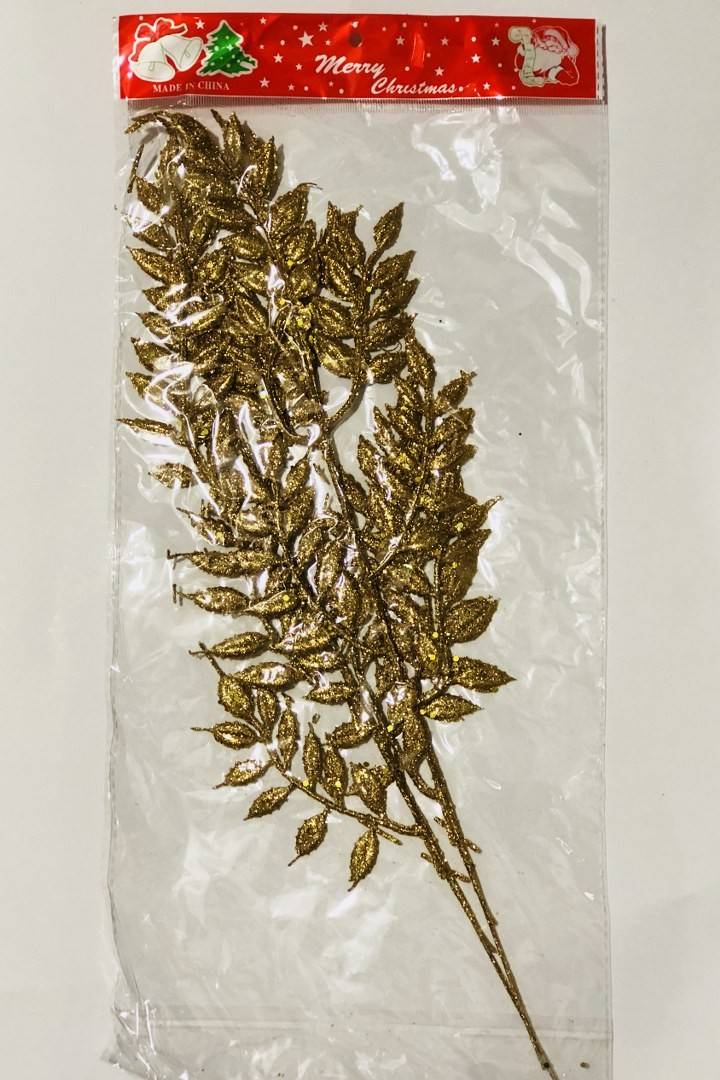 Set 2 ramurele cu frunze aurii pentru ornamente
