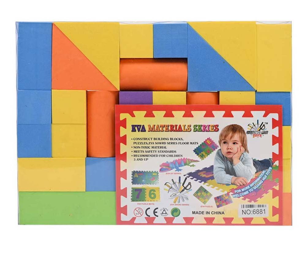Jucarie Set Cuburi de Constructie din Spuma EVA pentru Copii – Colectia Eco-Friendly, 32 bucati