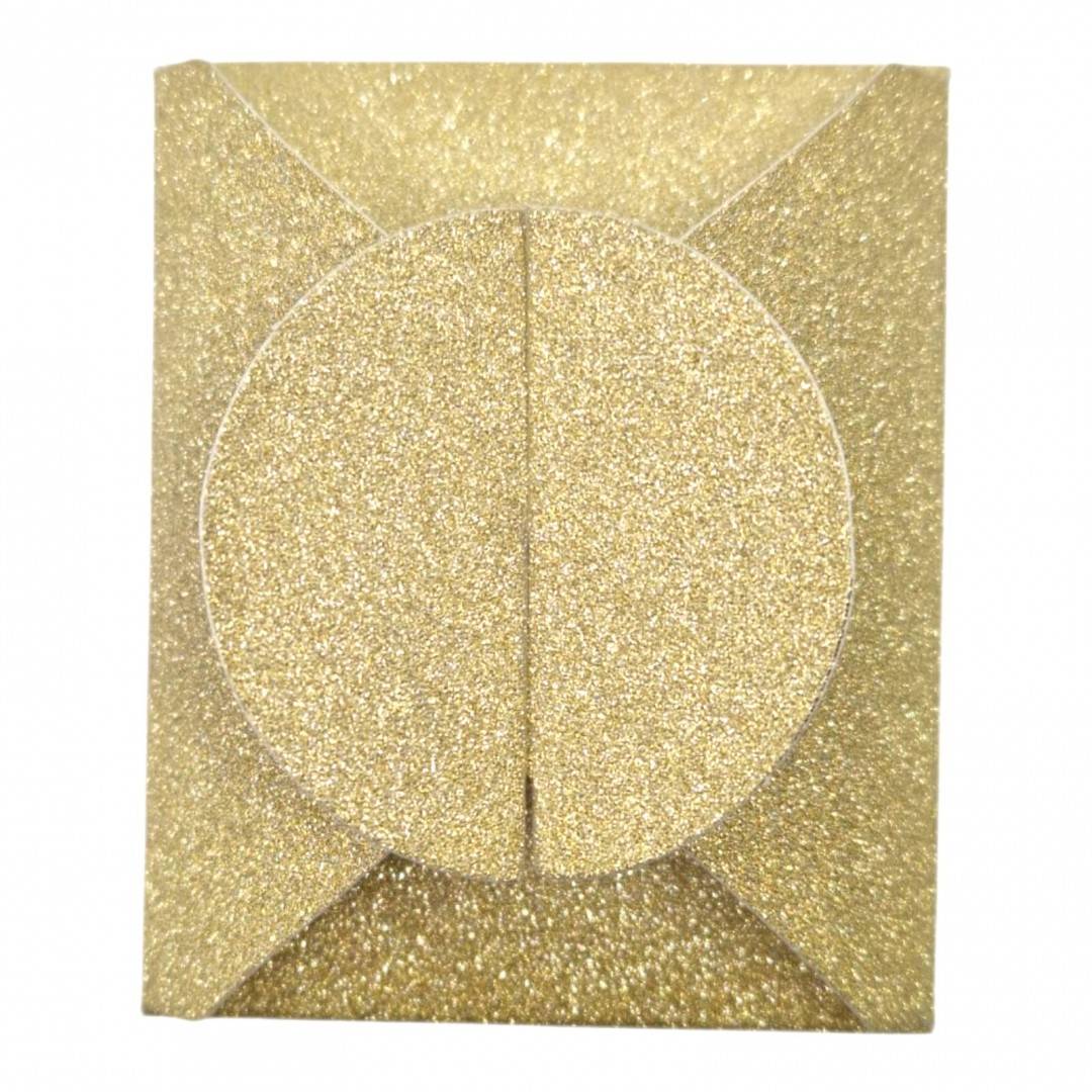 Set 4 Cutii Cadou cu Sclipici, 7.5x6.2x3 cm, Auriu