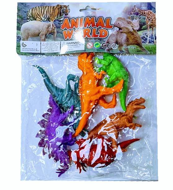 set 6 figurine , dinozauri, multicolor, 14-18 cm