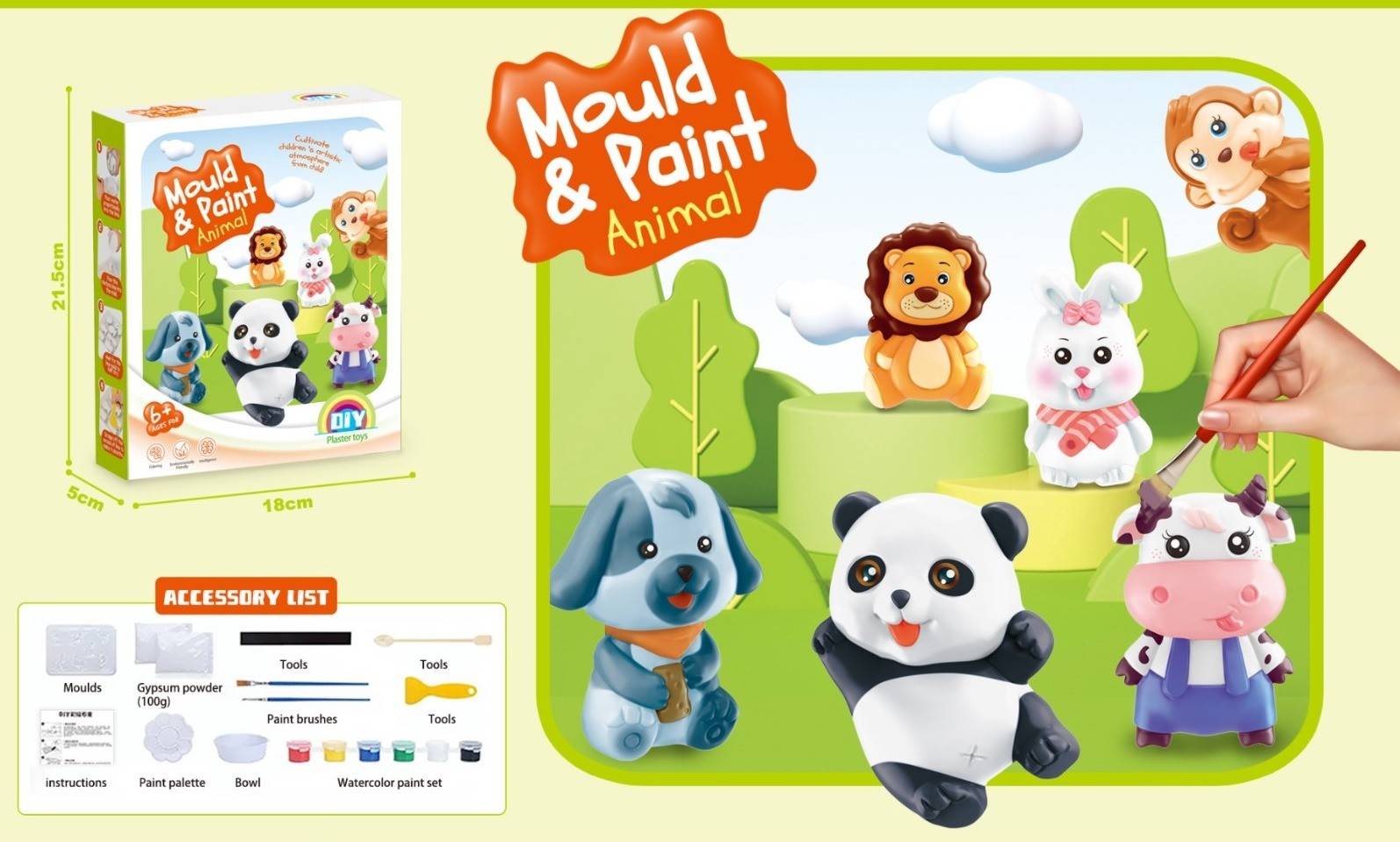 Set creativ cu matrite si pictura, figurine magnetice, animale