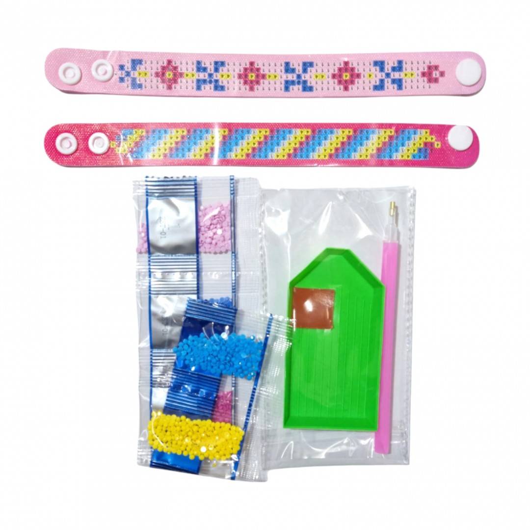Set creativ de pictura cu diamante, 2 bratari reglabile