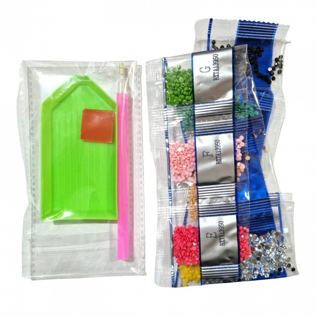 set creativ de pictura cu diamante, 5 figurine magnetice