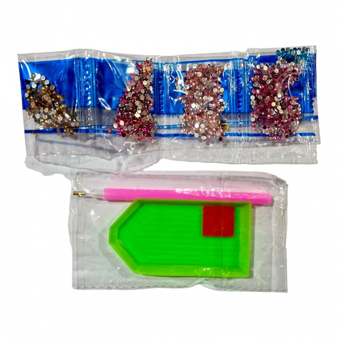 Set creativ de pictura cu diamante, agenda 48 file, cescuta roz