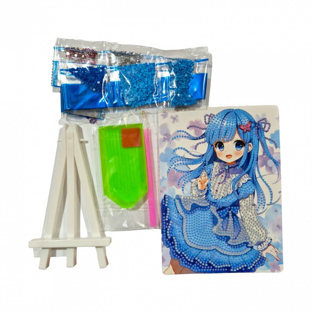 Set creativ de pictura cu diamante, tablou cu sevalet, fetita 19x14x2.5 cm
