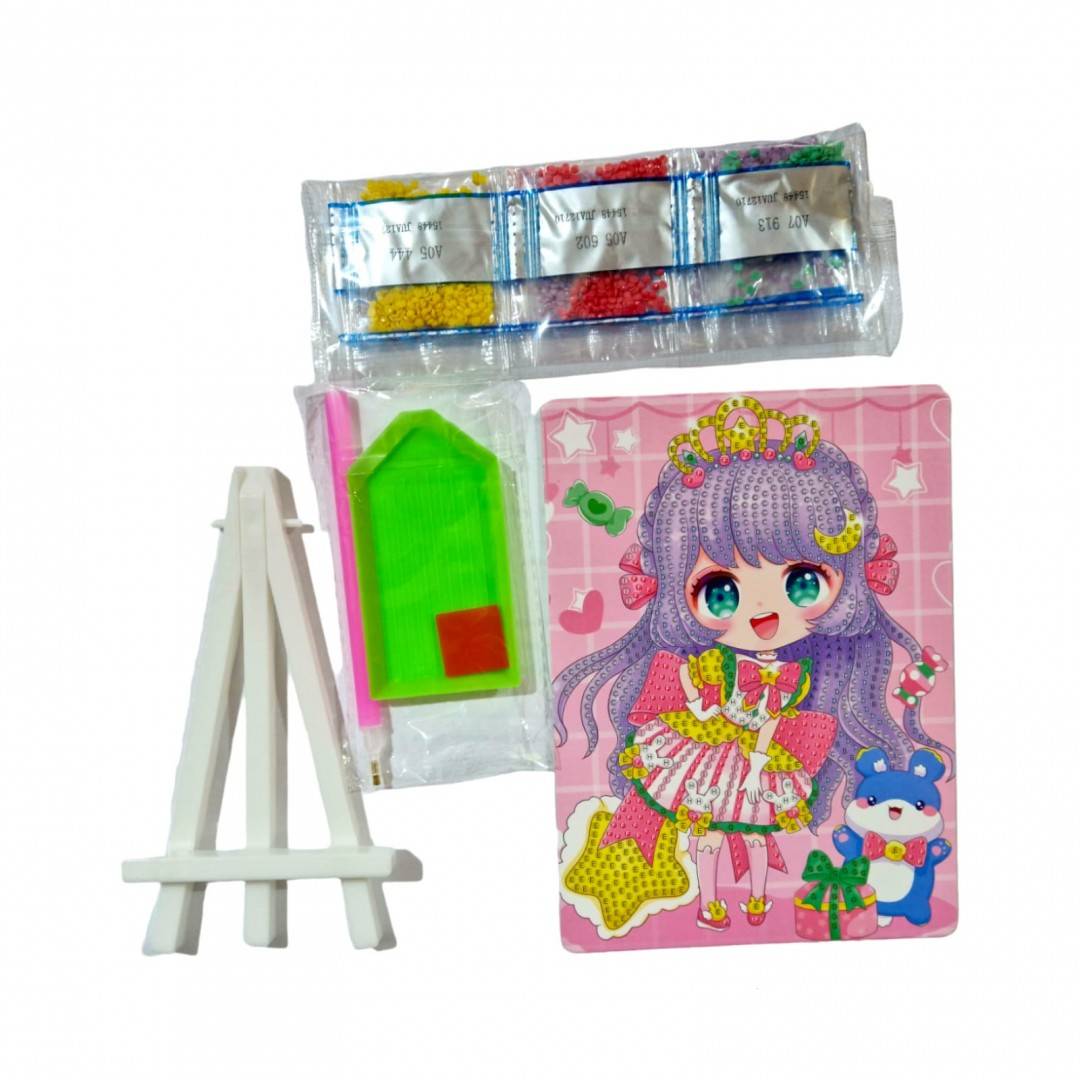 Set creativ de pictura cu diamante, tablou cu sevalet, fetita 19x14x2.5 cm