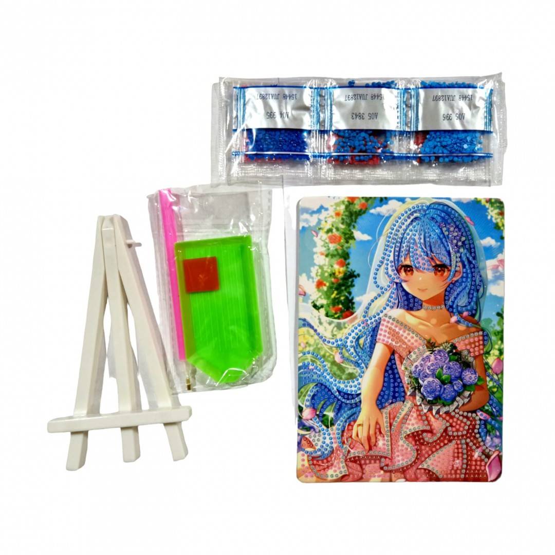 Set creativ de pictura cu diamante, tablou cu sevalet, fetita 19x14x2.5 cm