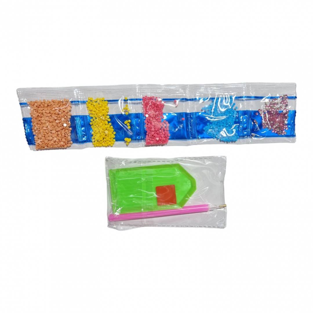 Set creativ de pictura cu diamante, tablou fetita 18x20 cm