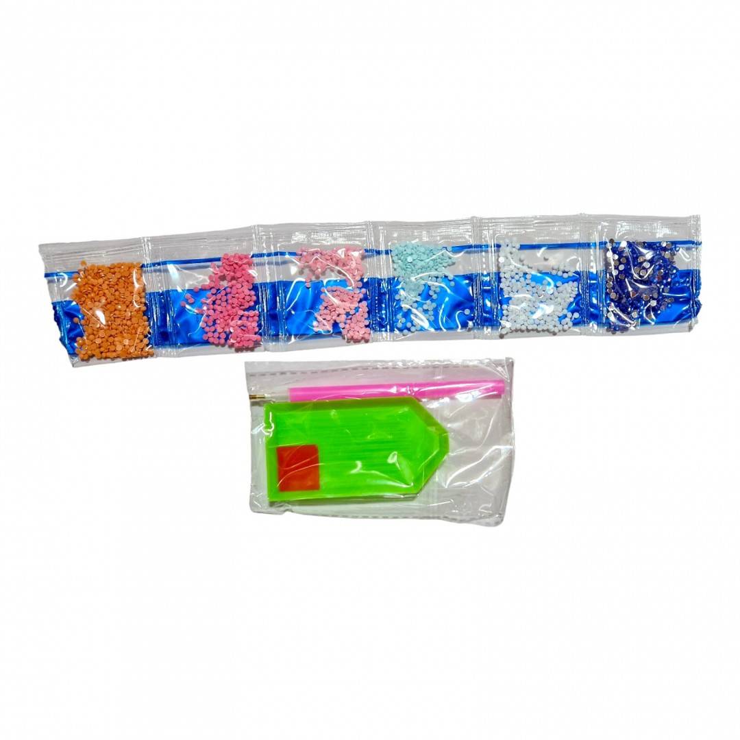 Set creativ de pictura cu diamante, tablou fetita 18x20 cm
